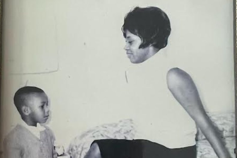 Cedric Nash with his mother