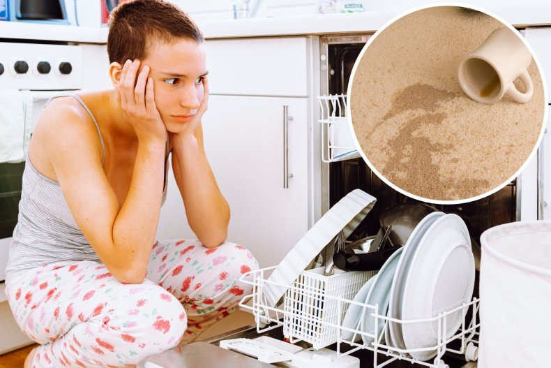 Teen cleaning