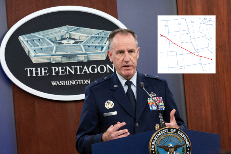 Pentagon Patrick Ryder predicted balloon path