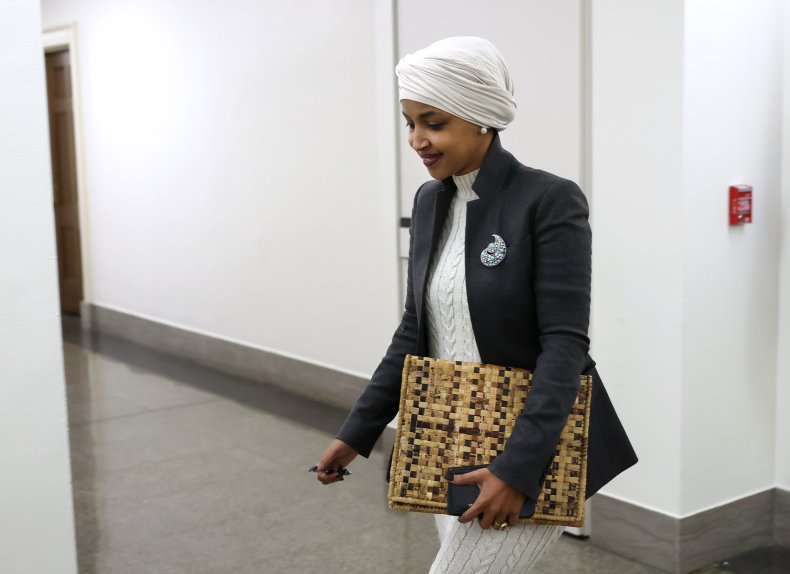 U.S. Rep. Ilhan Omar (D-MN) leaves her