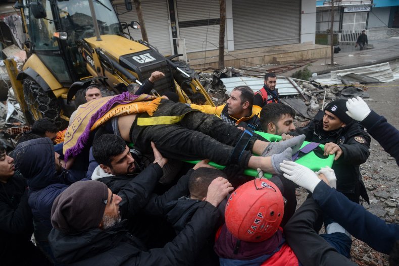 Earthquake rescue efforts in Diyarbakir, Turkey