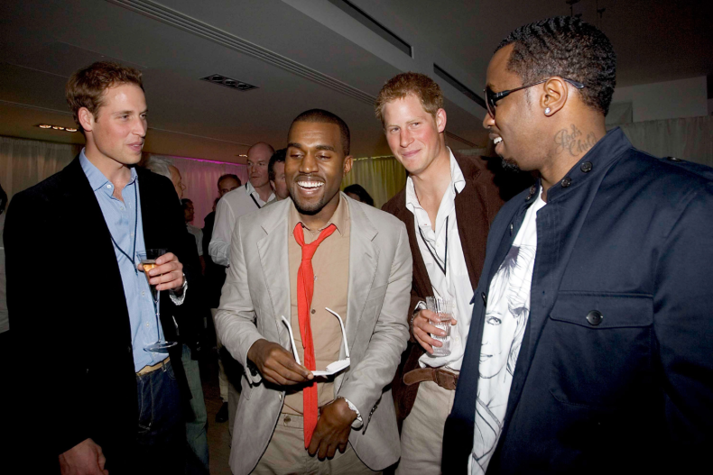 Prince William, Prince Harry and Kanye West 