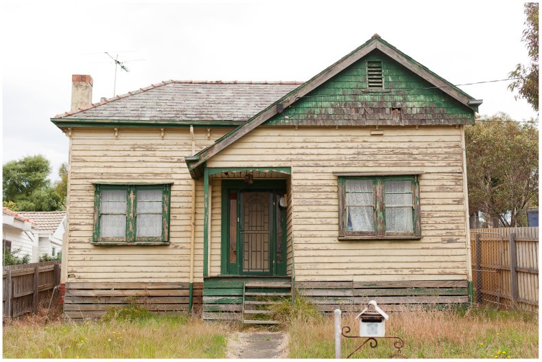 Stock image of an abandoned house