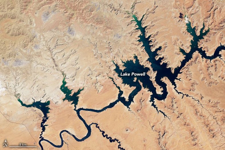 Lake Powell from space 
