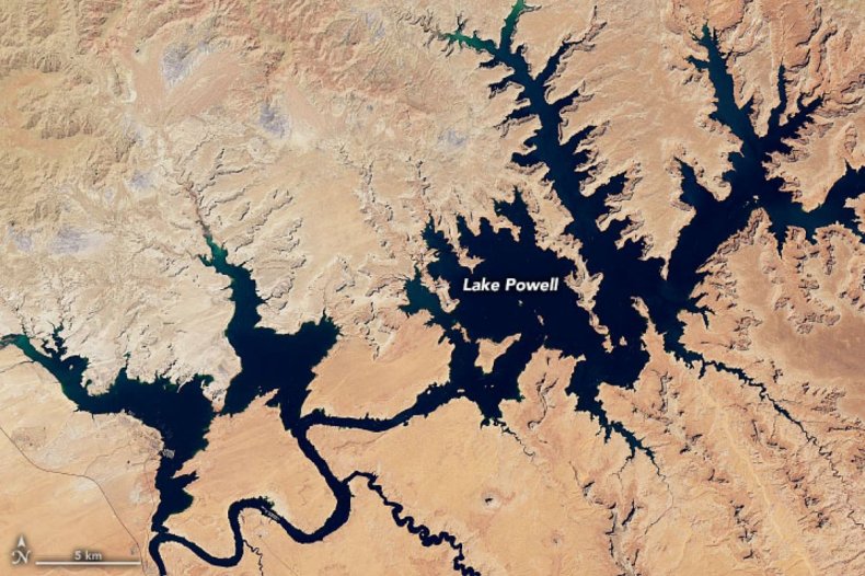 Lake Powell from space Lake Powell from space