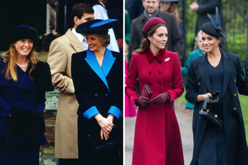 Diana, Fergie, Kate and Meghan Christmas Day