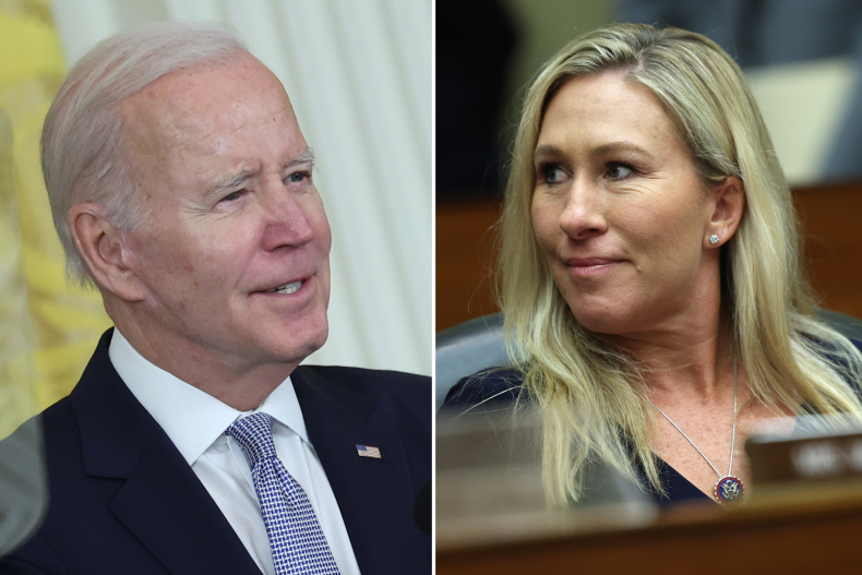 Marjorie Taylor Greene taunts Biden over balloon