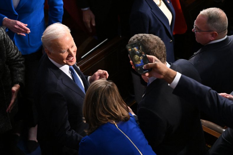 Biden Walks in Chamber for SOTU