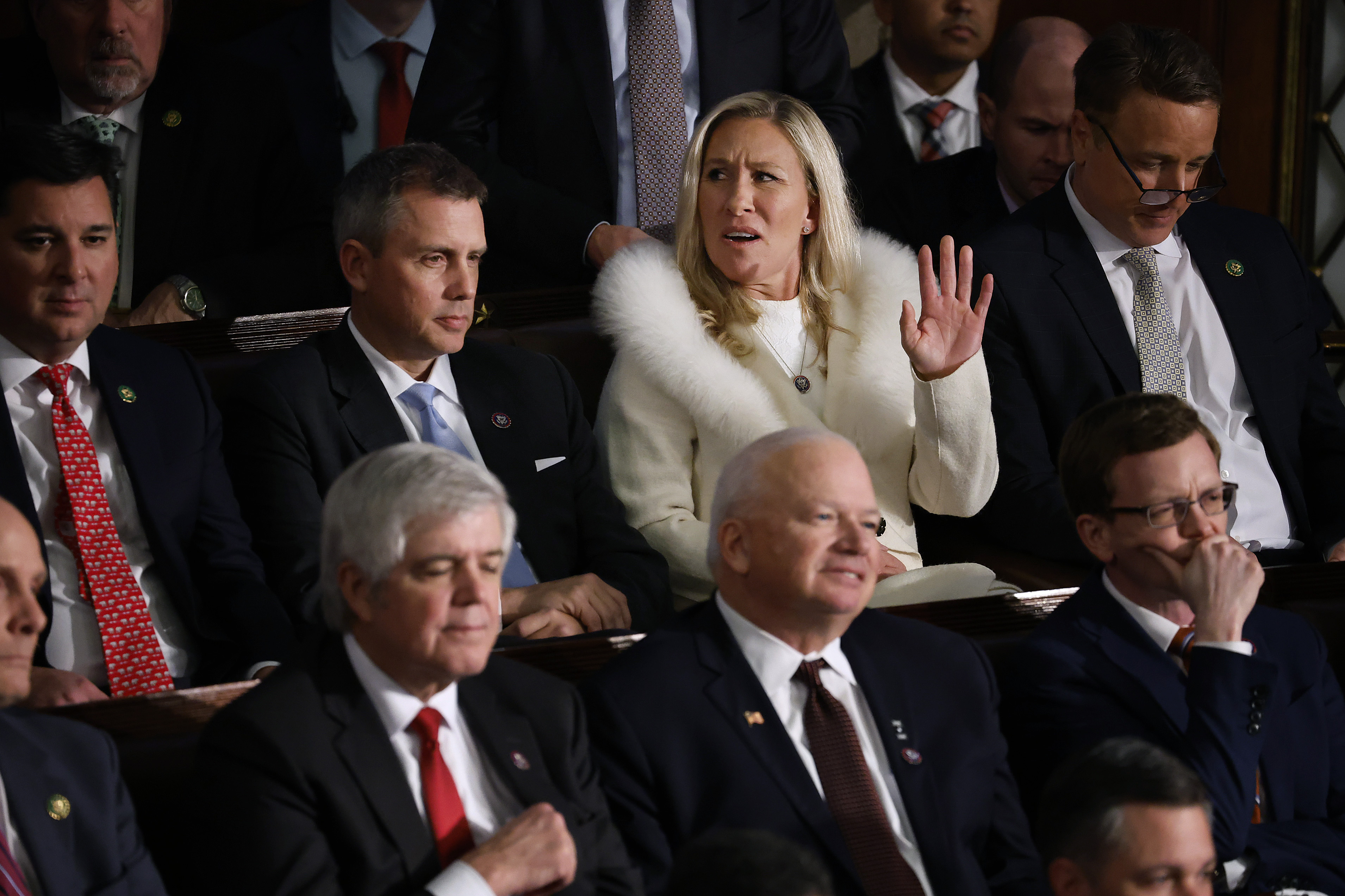 Marjorie Taylor Greene's Heckling Throughout State of the Union—in Photos