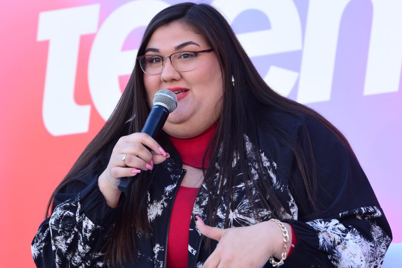 Olivia Julianna speaks onstage