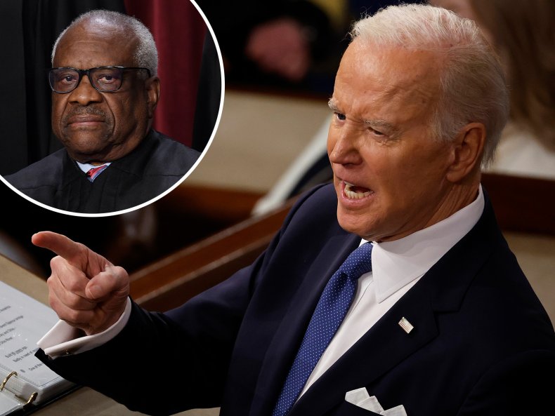 Supreme Court Justice Clarence Thomas and Biden