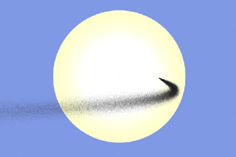 Stream of dust launched from the moon