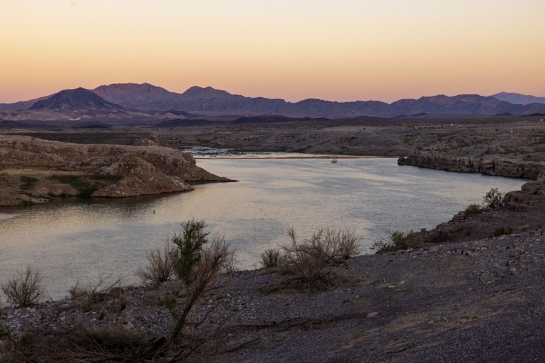 Lake Mead with declining water levels