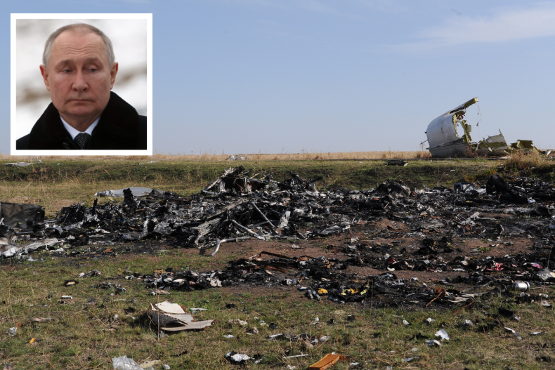 Wreckage of Flight MG17 and Putin 