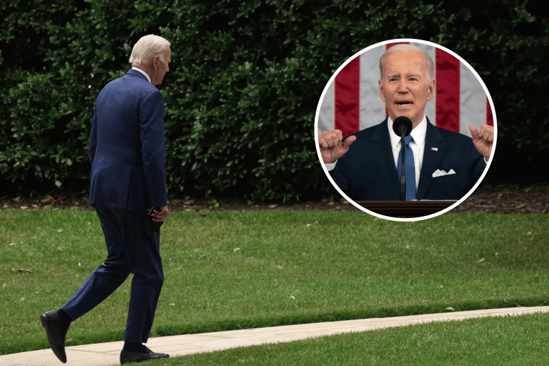 Joe Biden walking and SOTU