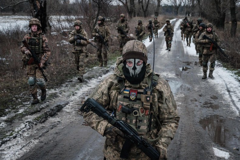 Ukraine soldiers near Donetsk frontline Donbas Russia
