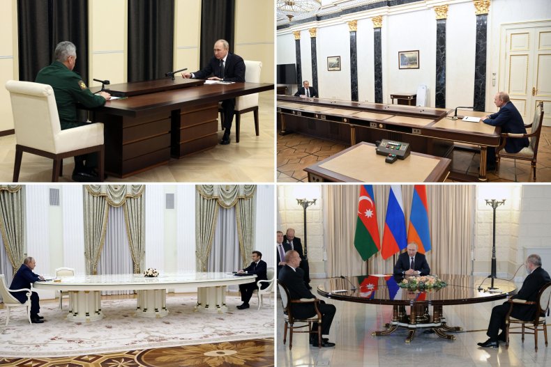 Vladimir Putin long table meetings