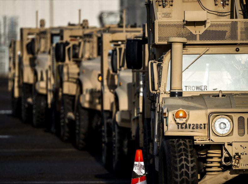 US military vehicles NATO eastern flank