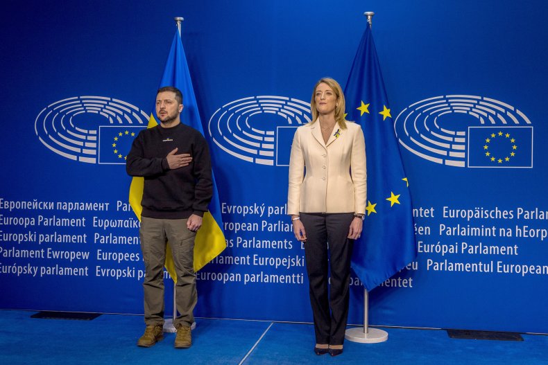 Volodymyr Zelensky and European Parliament President