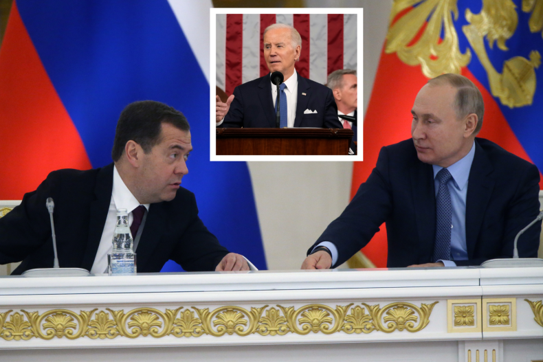 Medvedev, Biden and Putin 