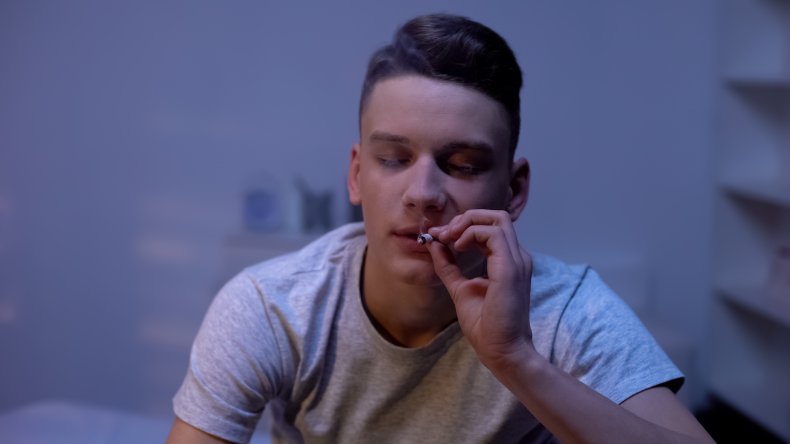 Teenager smoking
