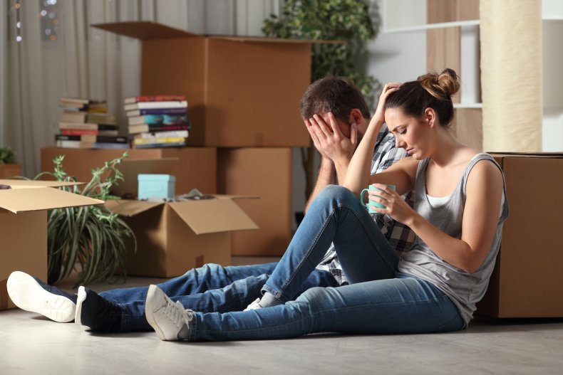 Couple unpacking