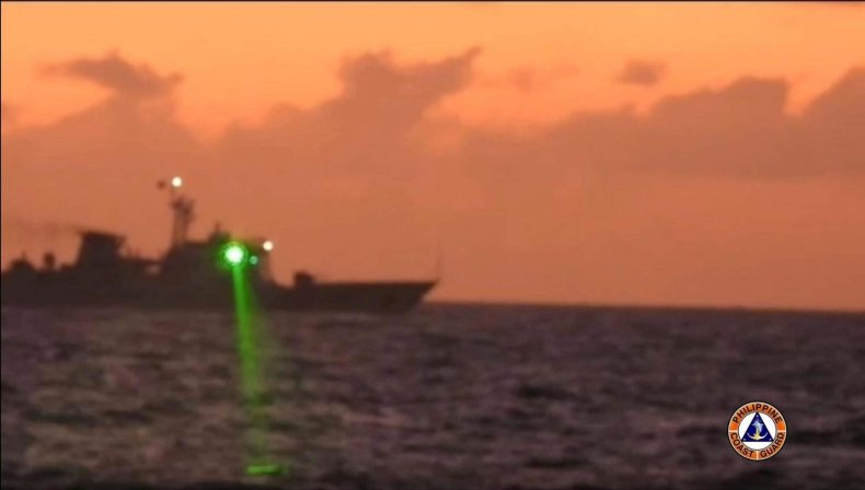 China Ship Directs Laser At Philippine Boat