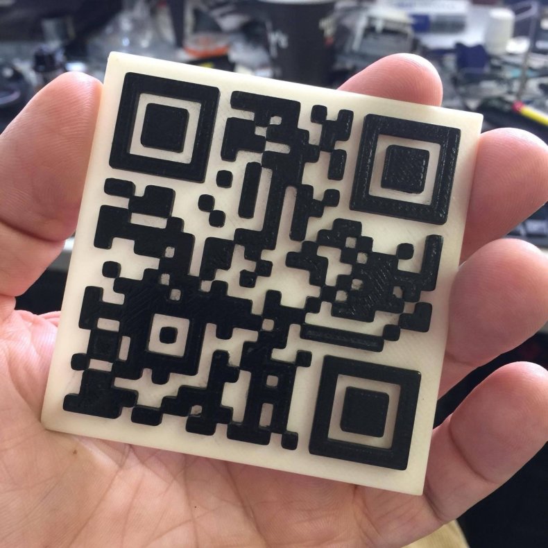 A 3D-printed QR code