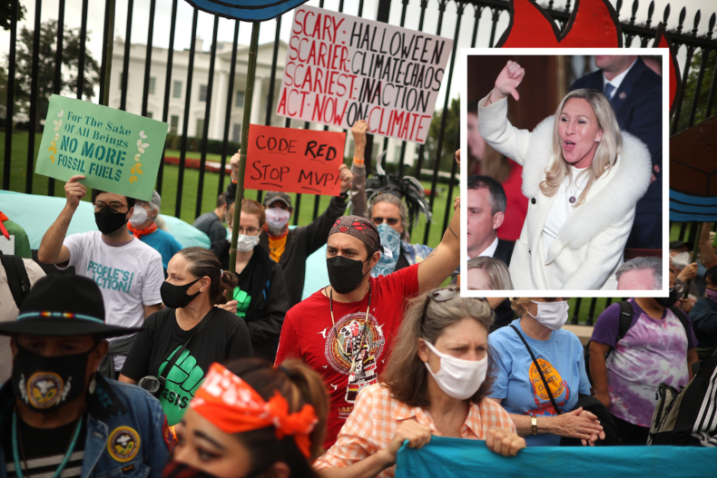 Climate change protest Marjorie Taylor Greene