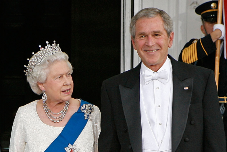 Queen Elizabeth II and George W. Bush