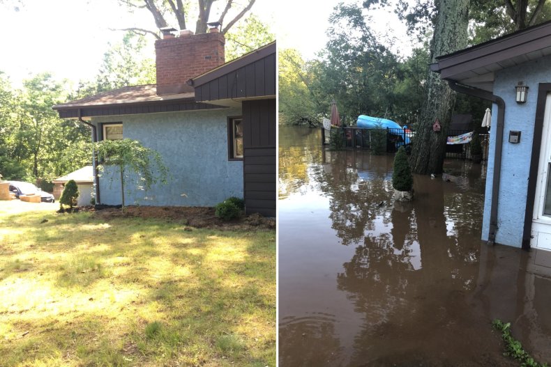 Jared Bilski's home before and after storm