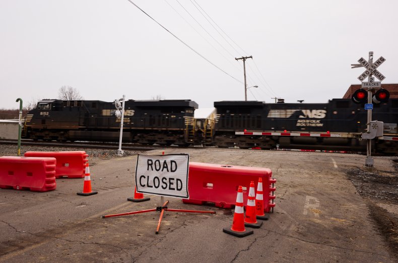 Norfolk Southern train passes through East Palestine