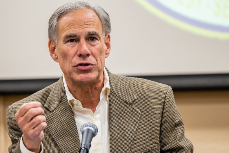 Greg Abbott Speaks at a News Conference