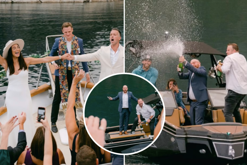 Couple get married on boat