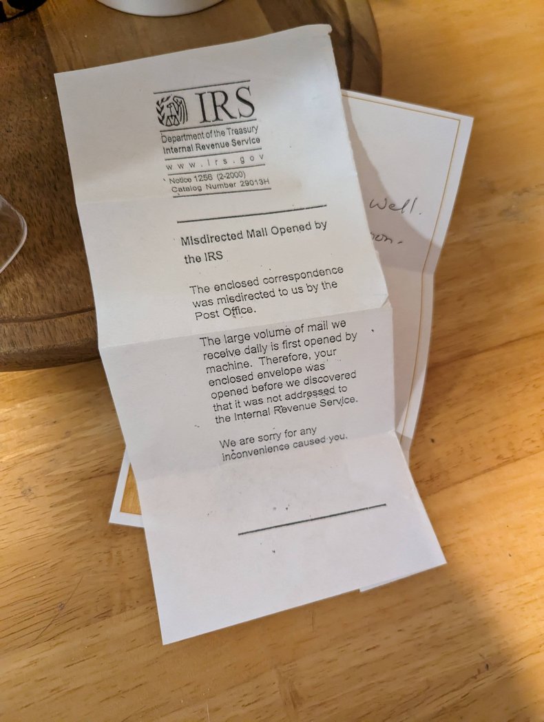 A letter from the IRS.