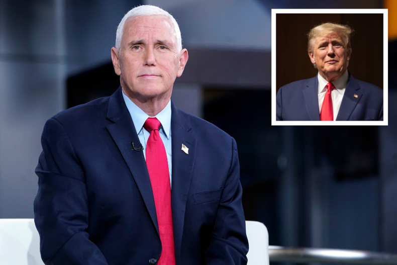 Mike Pence with Donald Trump inset