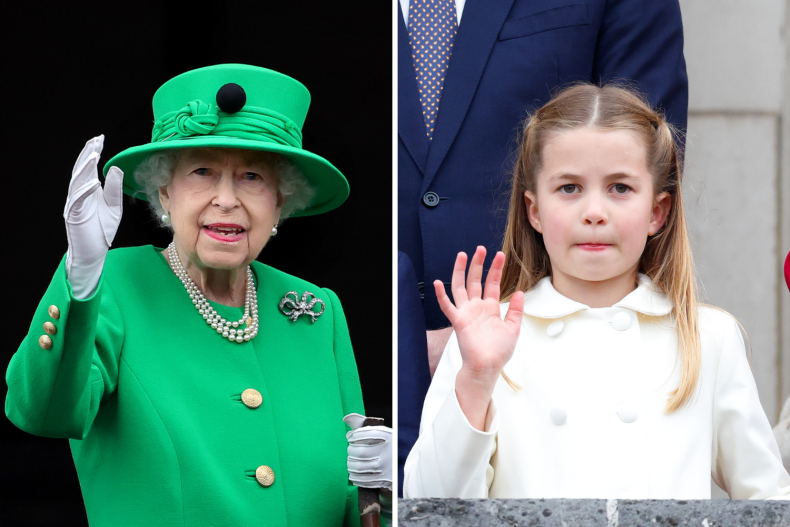 Queen Elizabeth II and Princess Charlotte