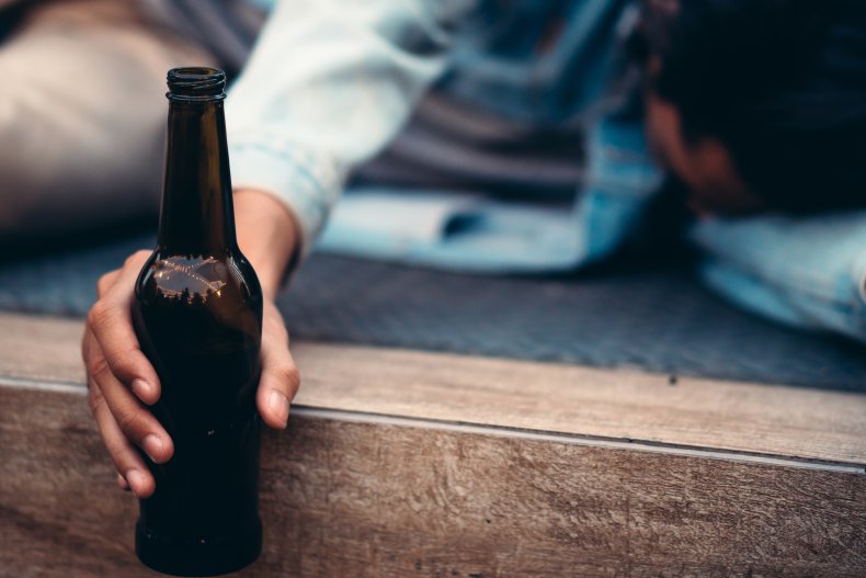 Drunk man passed out on floor