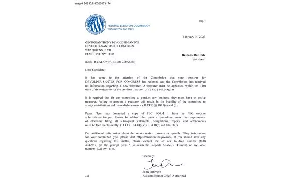 George Santos FEC letter