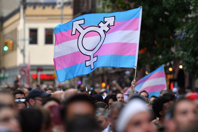Transgender flag flying in New York