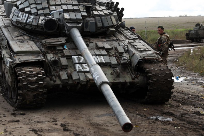 A Russian T-72 tank 