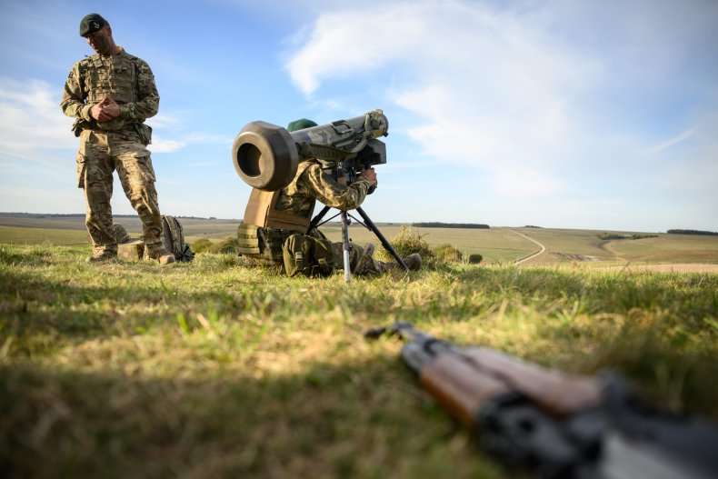 Ukrainian troop Javelin training UK