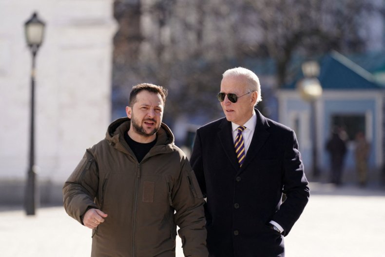Biden Walks With Zelensky