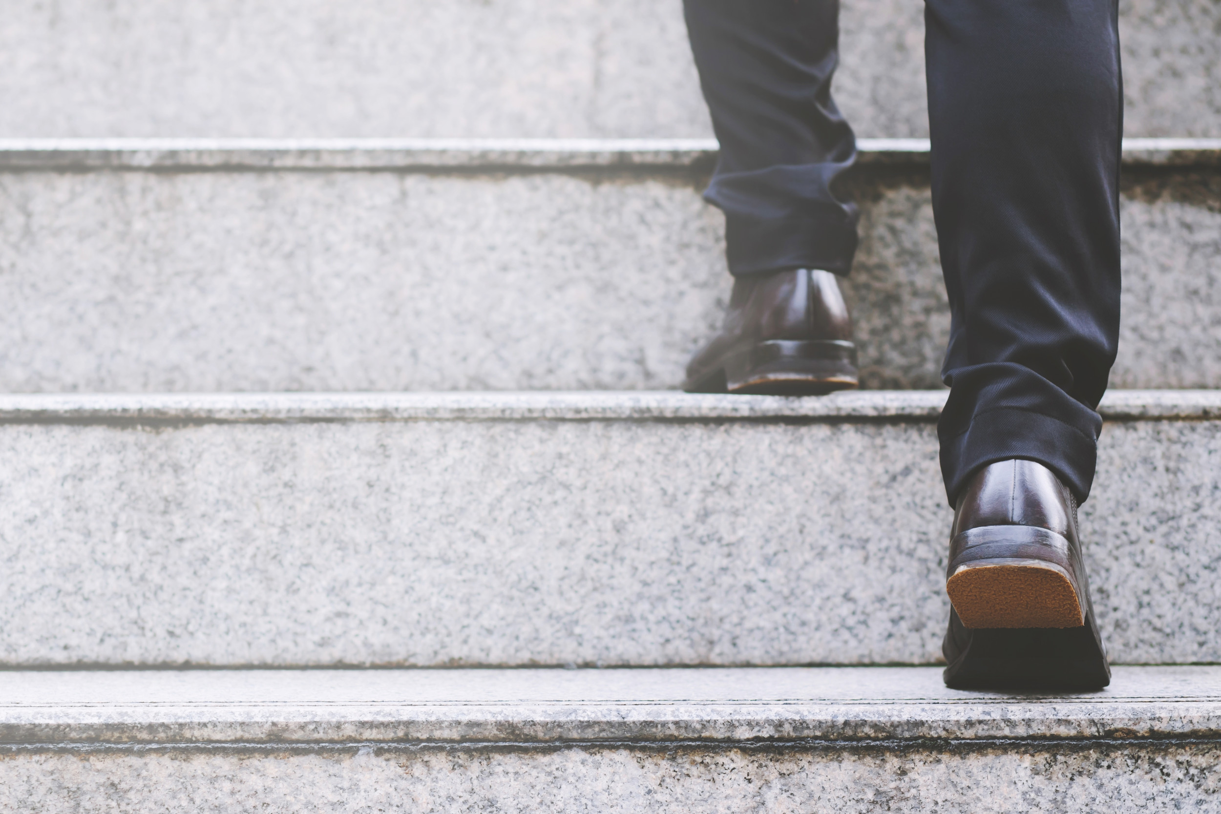 walking up the steps