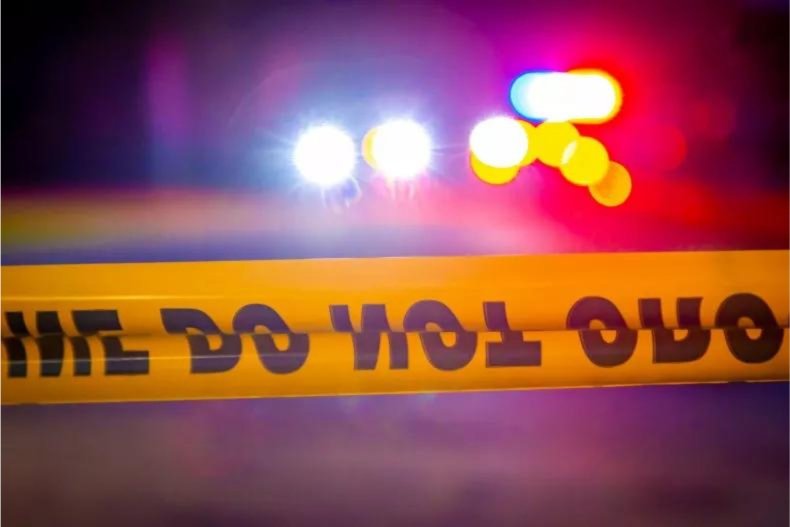 Police tape stock photo