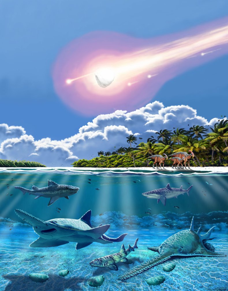 Illustration of the end-Cretaceous extinction event