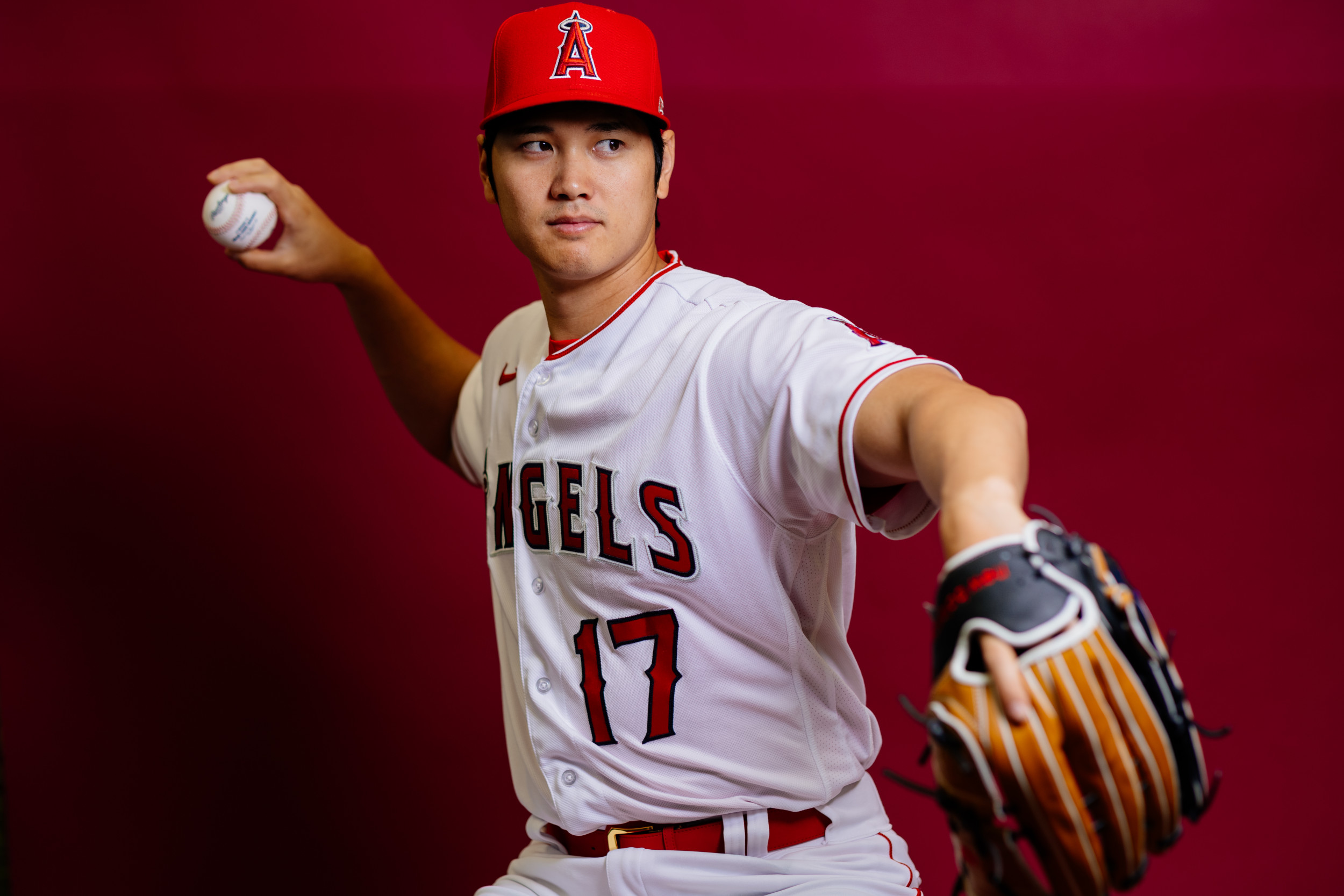 MLB Los Angeles Angels #17 Shohei Ohtani Red stitched Baseball