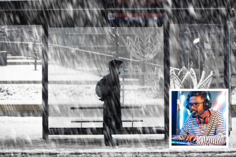 Woman in rain