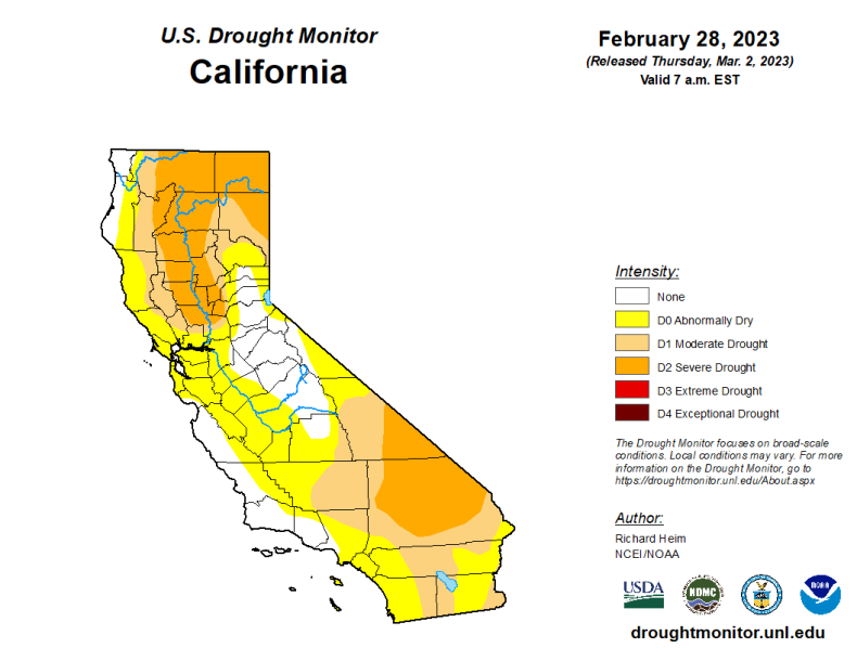 California drought map California drought map