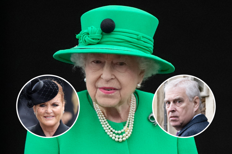 Queen Elizabeth, Sarah Ferguson and Prince Andrew